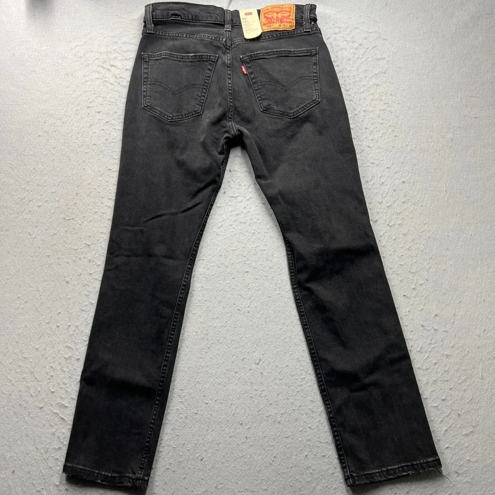 Levis 511 Slim Fit Jeans Mens 31x30 Black Distressed Stretch Denim 04511-5852